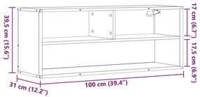 Έπιπλο Τηλεόρασης Καφέ Δρυς 100x31x39,5 εκ. Επεξεργασμένο Ξύλο - Καφέ