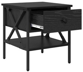 vidaXL Κομοδίνο με συρτάρι Μαύρη δρυς 40 x 42 x 45 εκ.