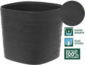Γλάστρα Garden ID Respect Μαύρο 20 x 20 cm