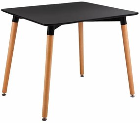 Τραπέζι Mesa 357, Μαύρο, 73x80x80cm, 14 kg, Ινοσανίδες μέσης πυκνότητας, Ξύλο, Ξύλο: Δρυς | Epipla1.gr