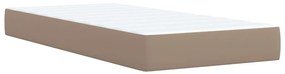 vidaXL Κρεβάτι Boxspring με Στρώμα Καπουτσίνο 90x190εκ.από Συνθ. Δέρμα