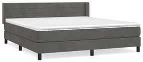 ΚΡΕΒΑΤΙ BOXSPRING ΜΕ ΣΤΡΩΜΑ ΣΚΟΥΡΟ ΓΚΡΙ 180X200 ΕΚ. ΒΕΛΟΥΔΙΝΟ 3131034