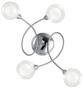 Φωτιστικό Οροφής - Πλαφονιέρα Blog I-BLOG-PL4 4xG9 60x44cm Chrome Luce Ambiente Design Metal, Glass