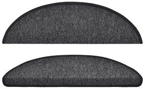 vidaXL Πατάκια Σκαλοπάτια 10 τεμ. Ανθρακί Ημίκυκλα 56x17x3 εκ.