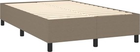 vidaXL Κρεβάτι Boxspring με Στρώμα &amp; LED Taupe 120x200 εκ. Υφασμάτινο