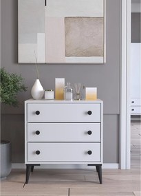 Συρταριέρα ArteLibre AMARI Λευκό Μοριοσανίδα 72x43x79cm
