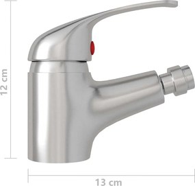 VidaXL Μπαταρία Μπιντέ Αναμεικτική Ασημί 13 x 12 εκ.