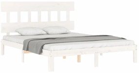 vidaXL Σκελετός Κρεβ. Χωρίς Στρώμα Λευκό 160x200 εκ Μασίφ Πεύκο