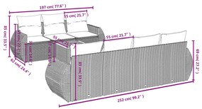 vidaXL Σαλόνι Κήπου Σετ 8 τεμ. Μπεζ Συνθετικό Ρατάν με Μαξιλάρια