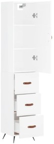 vidaXL Ντουλάπι Γυαλ. Λευκό 34,5 x 34 x 180 εκ. από Επεξεργασμένο Ξύλο
