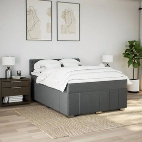 ΚΡΕΒΑΤΙ BOXSPRING ΜΕ ΣΤΡΩΜΑ ΣΚΟΥΡΟ ΓΚΡΙ 140X200 ΕΚ ΥΦΑΣΜΑΤΙΝΟ 3287099