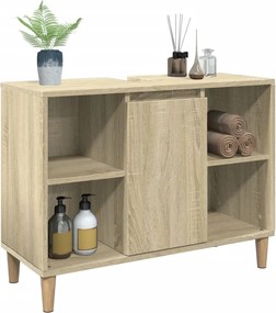 vidaXL Ντουλάπι Μπάνιου Sonoma Δρυς 80 x 33 x 60 εκ. από Επεξεργ. Ξύλο