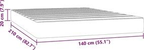 vidaXL Στρώμα με Pocket Springs 140 x 210 x 20 εκ. Μαύρο
