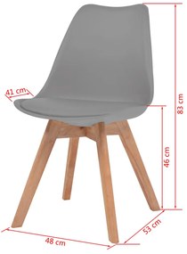 vidaXL Καρέκλες Τραπεζαρίας 6 τεμ. Γκρι Πλαστικές