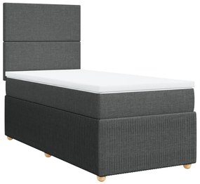 ΚΡΕΒΑΤΙ BOXSPRING ΜΕ ΣΤΡΩΜΑ ΣΚΟΥΡΟ ΓΚΡΙ 90X200 ΕΚ. ΥΦΑΣΜΑΤΙΝΟ 3291933