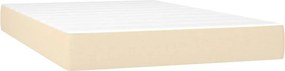 vidaXL Κρεβάτι Boxspring με Στρώμα Κρεμ 120x200 εκ. Υφασμάτινο