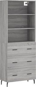 vidaXL Ντουλάπι Γκρι Sonoma 69,5 x 34 x 180 εκ. Επεξεργασμένο Ξύλο