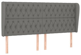 Κεφαλάρι με Πτερύγια Σκούρο Γκρι 183x23x118/128 εκ. Υφασμάτινο 3118307