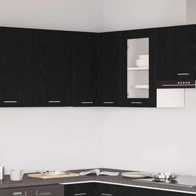 vidaXL Κρεμαστό ντουλάπι με ράφι Lyon Μαύρη Οξυά 57 x 57 x 60 εκ