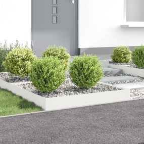 vidaXL Περίγραμμα γκαζόν 4 τμχ. 100 x 100 x 20 cm Ατσάλι Λευκό