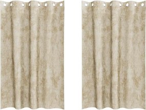 vidaXL Βελούδινες Κουρτίνες 2 pcs Κρεμ 175 x 140 εκ. Βελούδο