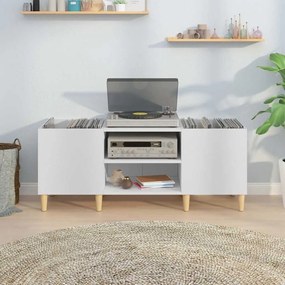 vidaXL Δισκοθήκη Λευκή 121 x 38 x 48 εκ. Επεξεργασμένο Ξύλο