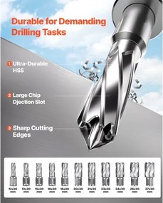 Magnetic Drill 1400W 2810 lbf Mag Drill Press 1.6 in Boring Diameter 11 Bits