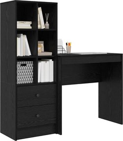 vidaXL Γραφείο με συρτάρι με ράφι με αποθήκευση 2 pcs Μαύρη Οξυά