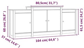 ΜΠΟΥΦΕΣ 164 X 37 X 68 ΕΚ. ΑΠΟ ΜΑΣΙΦ ΞΥΛΟ ΠΕΥΚΟΥ 821492