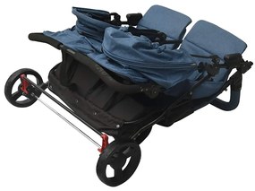 vidaXL Καρότσι Διδύμων Ναυτικό Μπλε Ατσάλινο