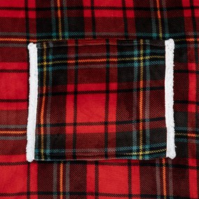 Fleece Φούτερ Με Sherpa A-S Hoodie Tartan Red 181122C