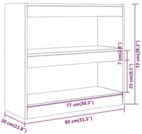 Βιβλιοθήκη/Διαχωριστικό Χώρου Καφέ Δρυς 80 x 30 x 72 εκ. - Καφέ