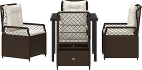vidaXL Σέτ φαγητού για κήπο 5 pcs Καφέ συνθετικό ρατάν