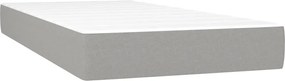 vidaXL Κρεβάτι Boxspring με Στρώμα Ανοιχτό Γκρι 200x200 εκ. Υφασμάτινο
