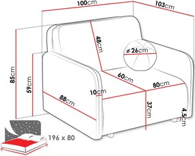 Πολυθρόνα - κρεβάτι Viva Sun I-Gkri