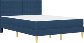 vidaXL Σκελετός κρεβατιού με στρώμα Μπλε 140 x 200 cm Ύφασμα