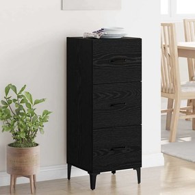 vidaXL Πλαϊνό γραφείο Μαύρη Οξυά 34,5 x 34 x 90 εκ. Επεξεργασμένο ξύλο