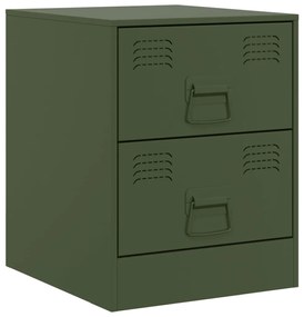 Κομοδίνο Πράσινο 34,5 x 39 x 44 εκ. από Χάλυβα - Πράσινο
