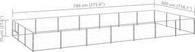 vidaXL Σπιτάκι Σκύλου Ασημί 21 μ² Ατσάλινο