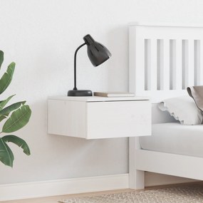 vidaXL Τοίχου Κομοδίνο με συρτάρι Επιτοίχιο 2 pcs Λευκό 37 x 35 x 18.5 εκ