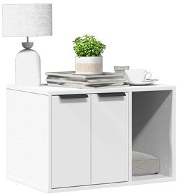 vidaXL Τουαλέτα Γάτας Περίφραξη Λευκό 60x40x40 εκ. Επεξεργασμ. Ξύλο