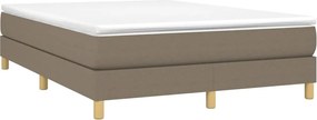 vidaXL Κρεβάτι Boxspring με Στρώμα Taupe 140x190 εκ. Υφασμάτινο