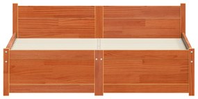vidaXL Σκελετός Κρεβατιού Καφέ κεριού 120 x 200 cm Μασίφ ξύλο πεύκου