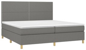 ΚΡΕΒΑΤΙ BOXSPRING ΜΕ ΣΤΡΩΜΑ ΣΚΟΥΡΟ ΓΚΡΙ 200X200 ΕΚ. ΥΦΑΣΜΑΤΙΝΟ 3142282