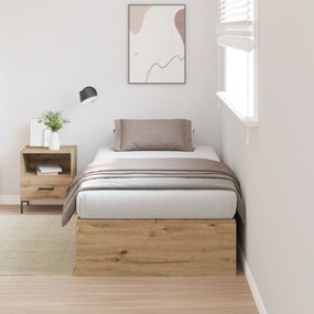 vidaXL Κρεβάτι Αποθήκευσης Artisan Oak 100x200 εκ.