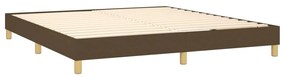 vidaXL Κρεβάτι Boxspring με Στρώμα &amp; LED Σκ.Καφέ 180x200εκ. Υφασμάτινο