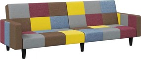 vidaXL Καναπές Κρεβάτι Διθέσιος με Υποπόδιο Patchwork Υφασμάτινος