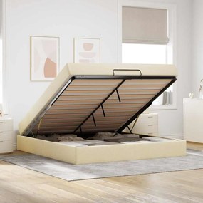 vidaXL Σκελετός κρεβατιού με στρώμα με στρώμα 2 pcs Κρεμ ύφασμα