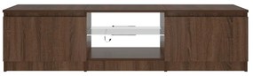 vidaXL Έπιπλο Τηλεόρασης με LED Καφέ δρυς 140x40x36 εκ.
