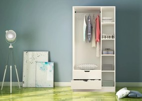 Τριφυλλη Ντουλαπα Ματ Λευκό RB 45x90x180